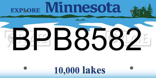 BPB8582 Minnesota License Plate