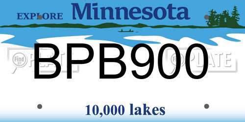 BPB900 Minnesota License Plate