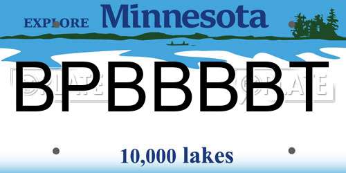 BPBBBBT Minnesota License Plate
