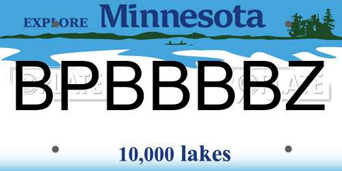 BPBBBBZ Minnesota License Plate