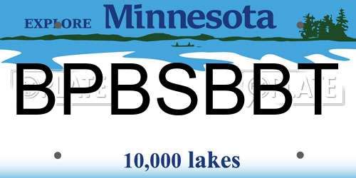 BPBSBBT Minnesota License Plate