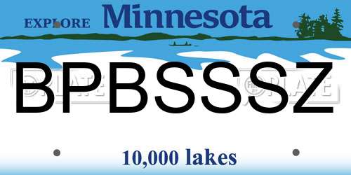 BPBSSSZ Minnesota License Plate