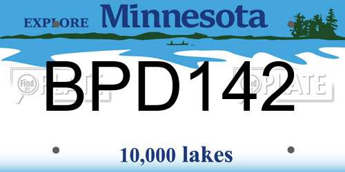 BPD142 Minnesota License Plate