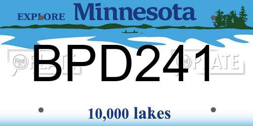 BPD241 Minnesota License Plate