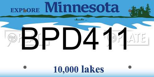 BPD411 Minnesota License Plate