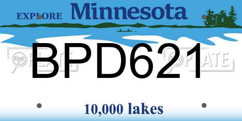 BPD621 Minnesota License Plate