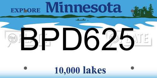 BPD625 Minnesota License Plate