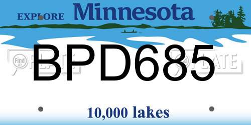BPD685 Minnesota License Plate