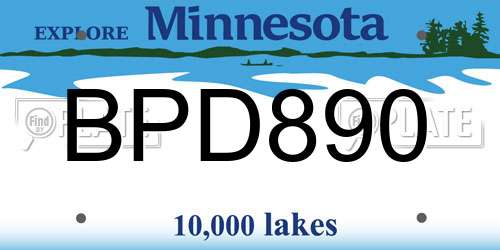 BPD890 Minnesota License Plate