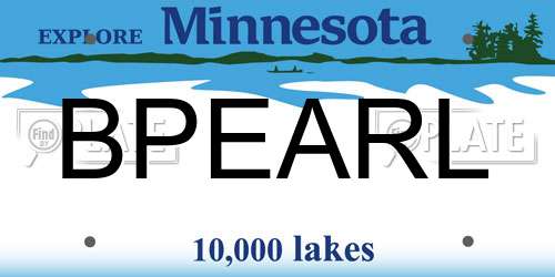 BPEARL Minnesota License Plate