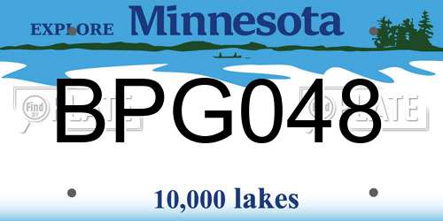 BPG048 Minnesota License Plate