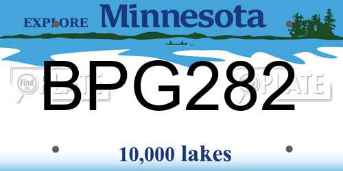 BPG282 Minnesota License Plate