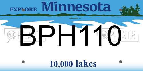 BPH110 Minnesota License Plate