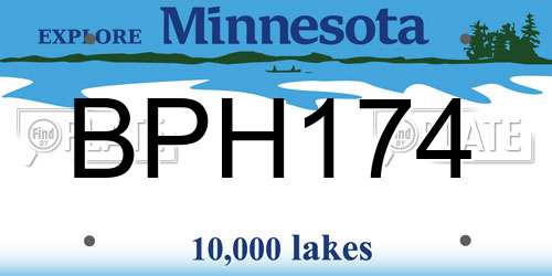 BPH174 Minnesota License Plate
