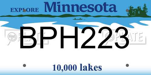 BPH223 Minnesota License Plate