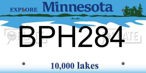 BPH284 Minnesota License Plate