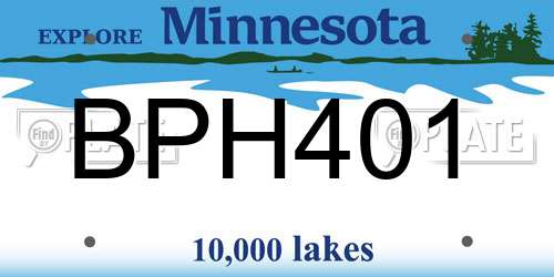 BPH401 Minnesota License Plate