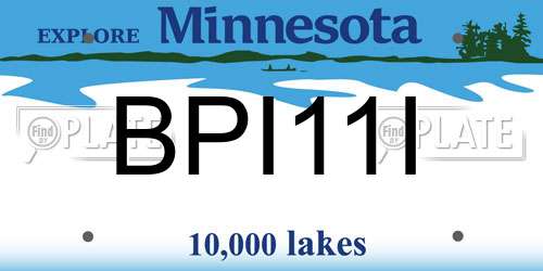 BPI11I Minnesota License Plate