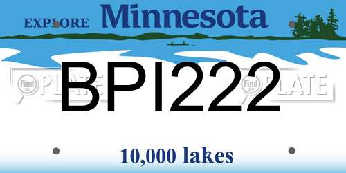 BPI222 Minnesota License Plate