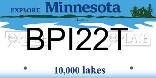 BPI22T Minnesota License Plate