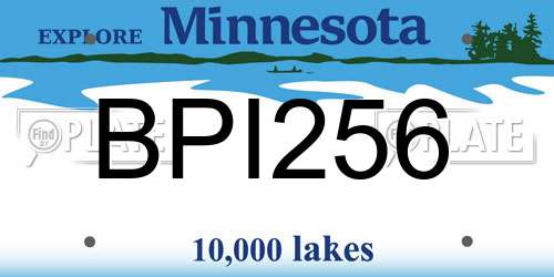 BPI256 Minnesota License Plate