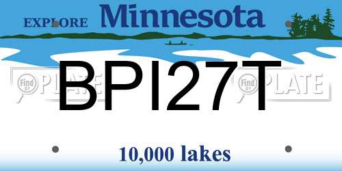 BPI27T Minnesota License Plate