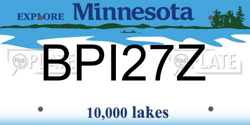 BPI27Z Minnesota License Plate