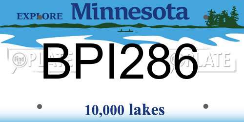 BPI286 Minnesota License Plate