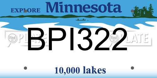 BPI322 Minnesota License Plate