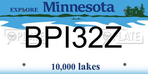 BPI32Z Minnesota License Plate