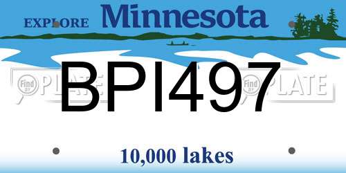 BPI497 Minnesota License Plate