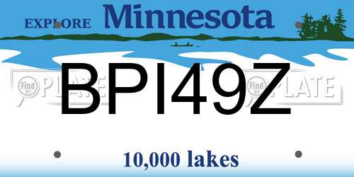 BPI49Z Minnesota License Plate