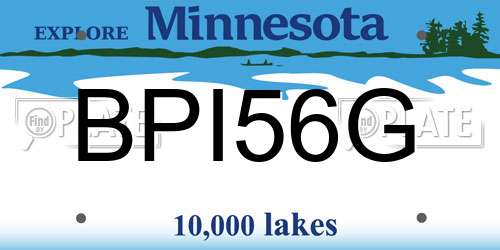 BPI56G Minnesota License Plate