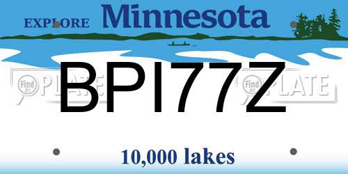 BPI77Z Minnesota License Plate