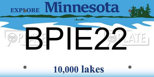 BPIE22 Minnesota License Plate