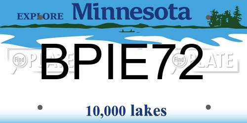 BPIE72 Minnesota License Plate