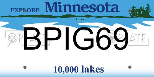 BPIG69 Minnesota License Plate