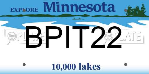 BPIT22 Minnesota License Plate