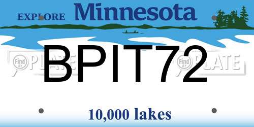BPIT72 Minnesota License Plate