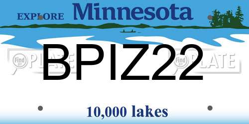 BPIZ22 Minnesota License Plate