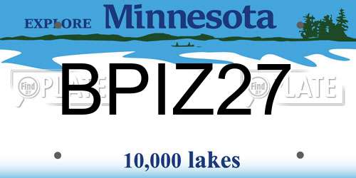 BPIZ27 Minnesota License Plate