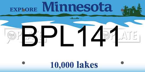 BPL141 Minnesota License Plate