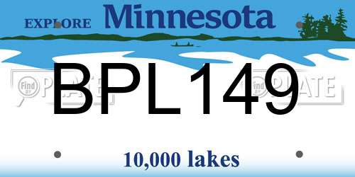 BPL149 Minnesota License Plate