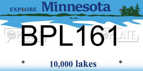 BPL161 Minnesota License Plate