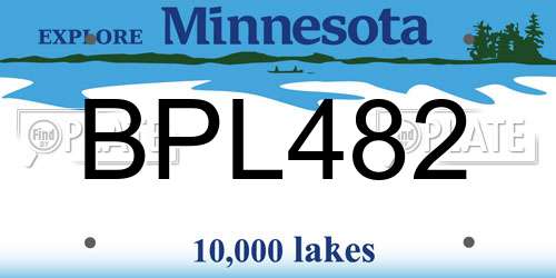 BPL482 Minnesota License Plate