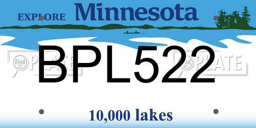 BPL522 Minnesota License Plate