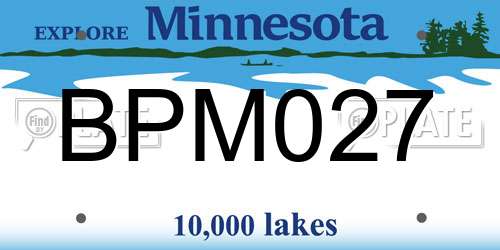 BPM027 Minnesota License Plate
