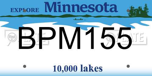 BPM155 Minnesota License Plate