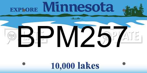 BPM257 Minnesota License Plate