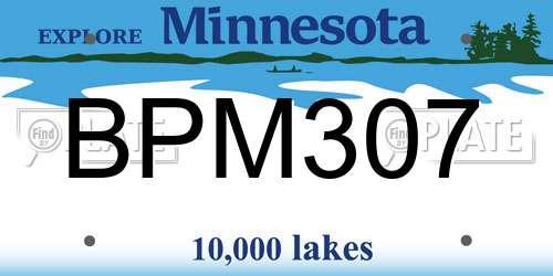 BPM307 Minnesota License Plate